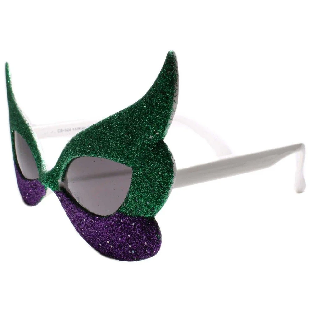 Womens Party Rave Costume Novelty Glitter Masquerade Mask Sun Glasses White